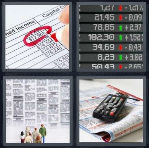 4 Pics 1 Word Answer for Income, Stock, Classified, Remote | Heavy.com