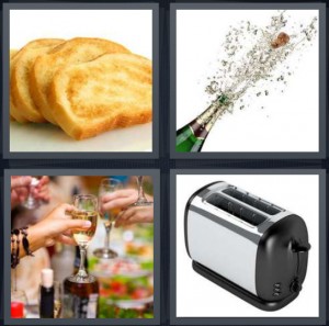 4 Pics 1 Word Answer For Bread Champagne Cheers Appliance Heavy Com