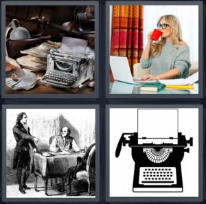 4 Pics 1 Word Answer For Papers Author Founders Typewriter Heavy Com