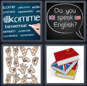 4 Pics 1 Word Answer For Welcome English Sign Books Heavy Com