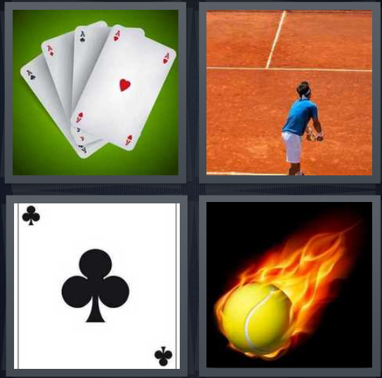 4 Pics 1 Word Answer for Cards, Tennis, Club, Fireball | Heavy.com