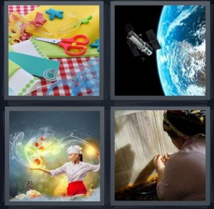 4 Pics 1 Word Answer For Scissors Earth Chef Loom Heavy Com