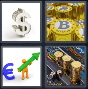 4 Pics 1 Word Answer for Dollar, Bitcoin, Euro, Stocks | Heavy.com