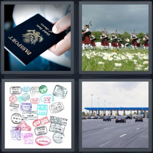 4 Pics 1 Word Answer for Passport, Bagpipes, Stamps, Border | Heavy.com
