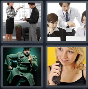 4 Pics 1 Word Answer for Talk, Explain, Leader, Recorder ...