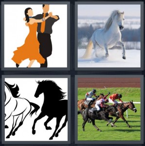 4 Pics 1 Word Answer for Dance, Stallion, Horse, Jockeys | Heavy.com