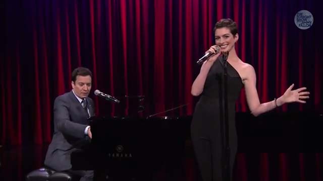 WATCH Jimmy Fallon Anne Hathaway Sing Broadway Rap 