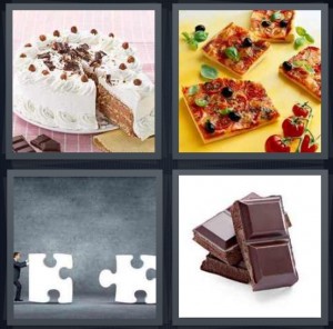4 Pics 1 Word Answer for Cake, Pizza, Puzzle, Chocolate   Heavy.com