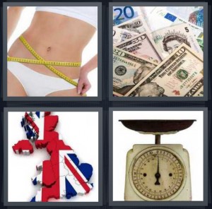 4 pics 1 word 5 letters money scale
