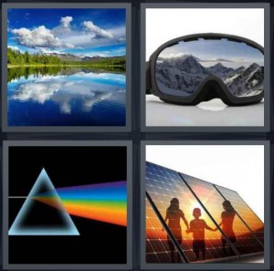 4 Pics 1 Word Answer for Lake, Goggles, Triangle, Solar | Heavy.com