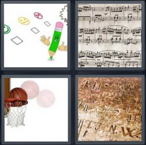 4 pics 1 word 5 letters music notes