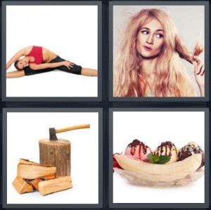 4 Pics 1 Word Poker Chips Woman Stretching