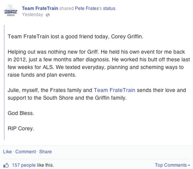 Peter Frates Facebook Corey Griffin