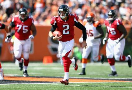 WATCH: Matt Ryan Hit in the Eye With Pyrotechnics