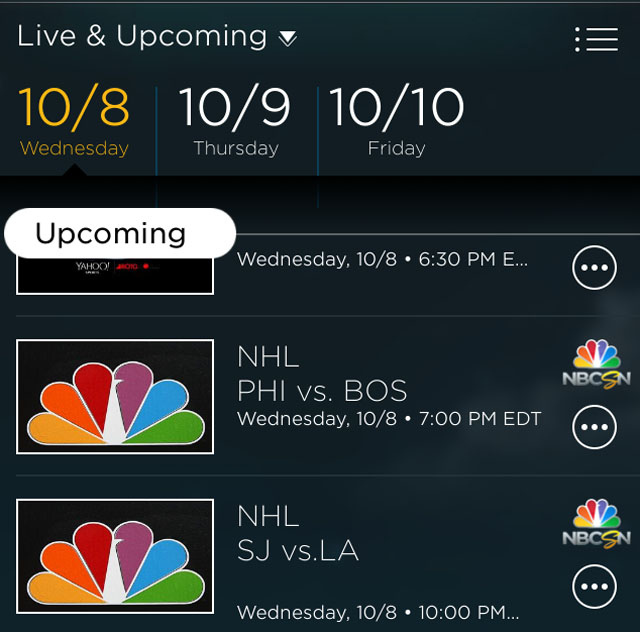 NBC Live Extra, Flyers vs. Bruins