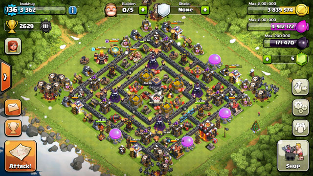 coc builder th10 defence