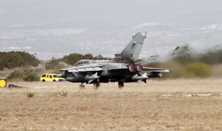 An RAF fighter jet takes off for the British forces' first mission over Iraq on September 27, 2014 (Getty)