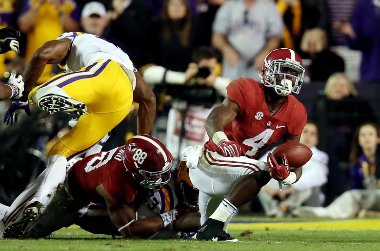 Alabama running back TJ Yeldon is expected to play Saturday against top-ranked Mississippi State after injuring his ankle last week vs. LSU. (Getty)