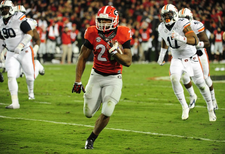 Nick Chubb will be Georgia's primary ball carrier. (Getty)