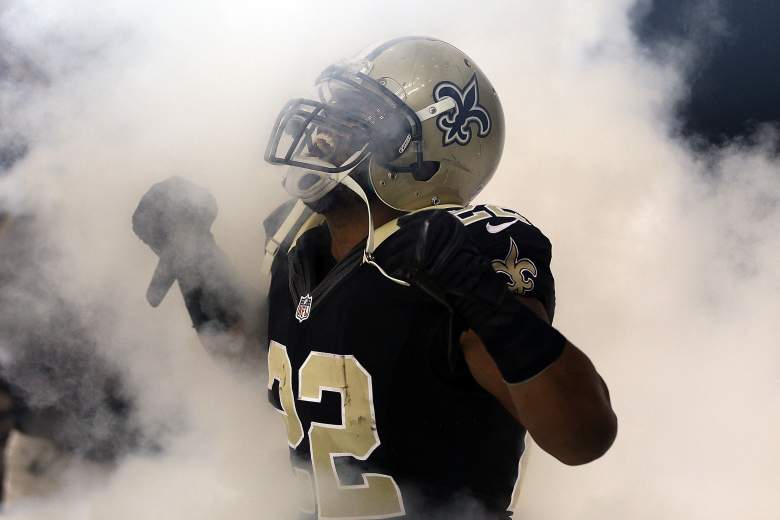 Saints RB Mark Ingram gets introduced during pre-game introductions before Monday Night Football. (Getty)