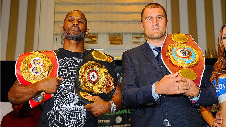 Bernard Hopkins holds the WBA and IBF light heavyweight titles, Kovalev holds the WBO light heavyweight title.