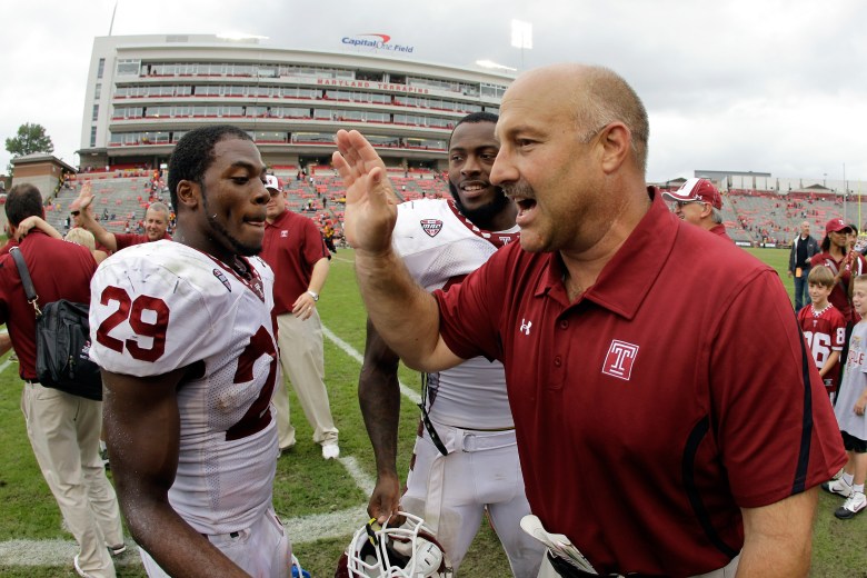 Steve Addazio coached Temple for 2 seasons before coming to Boston College. (Getty)
