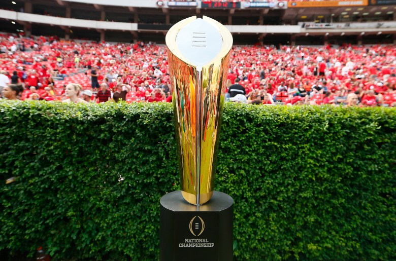 The College Football Playoff National Championship Trophy. (Getty)
