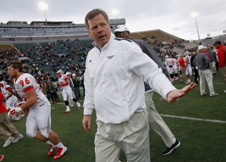 Jim McElwain has agreed to leave Colorado State to become the next head coach at Florida. (Getty)