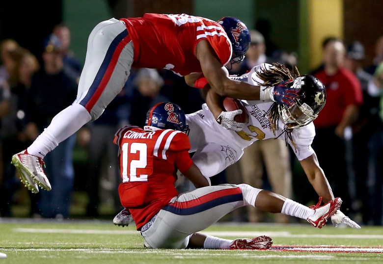Ole Miss squares off with TCU in the Peach Bowl. (Getty)