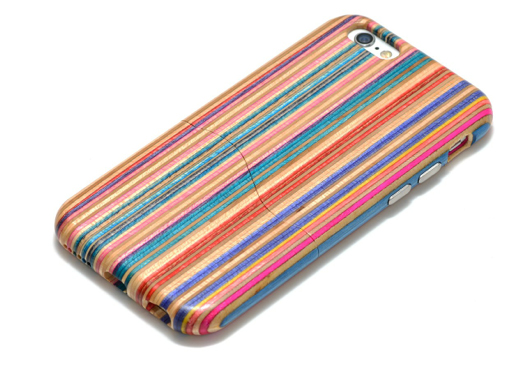 Carved Wood iPhone 6 Case Carved makes iPhone 6 cases out of wood, with no two cases being exactly alike. These cases are made in the USA, and feel premium in your hand. Carved offers a number of plain wood designs with finishes like cherry, lacewood, mahogany, and black limba. Carved also has a whole line of wood cases with designs burned or inlaid into them. You can see all available options here, or visit Carved's site to build a custom iPhone 6 case. The case above is especially cool, since it was made from recycled skateboards and has a suede interior.  Price: $99 for the skateboard deck, other styles available as low as $24 Buy it here.