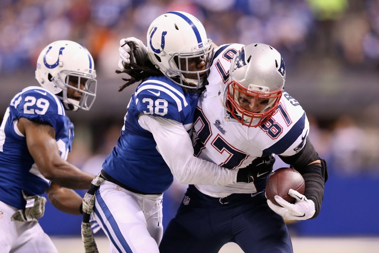 The Patriots and Colts meet again Sunday, this time for a trip to the Super Bowl. (Getty)