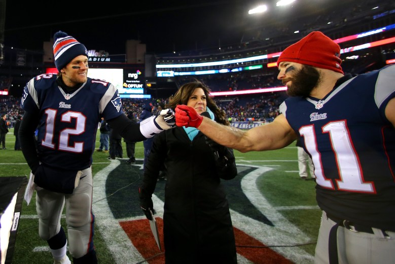 Tom Brady, Julian Edelman and the rest of the New England Patriots host the Indianapolis Colts on Sunday for a spot in the Super Bowl. (Getty)