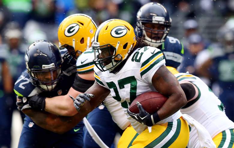 Eddie Lacy has a good chance for a big day against Chicago. (Getty)