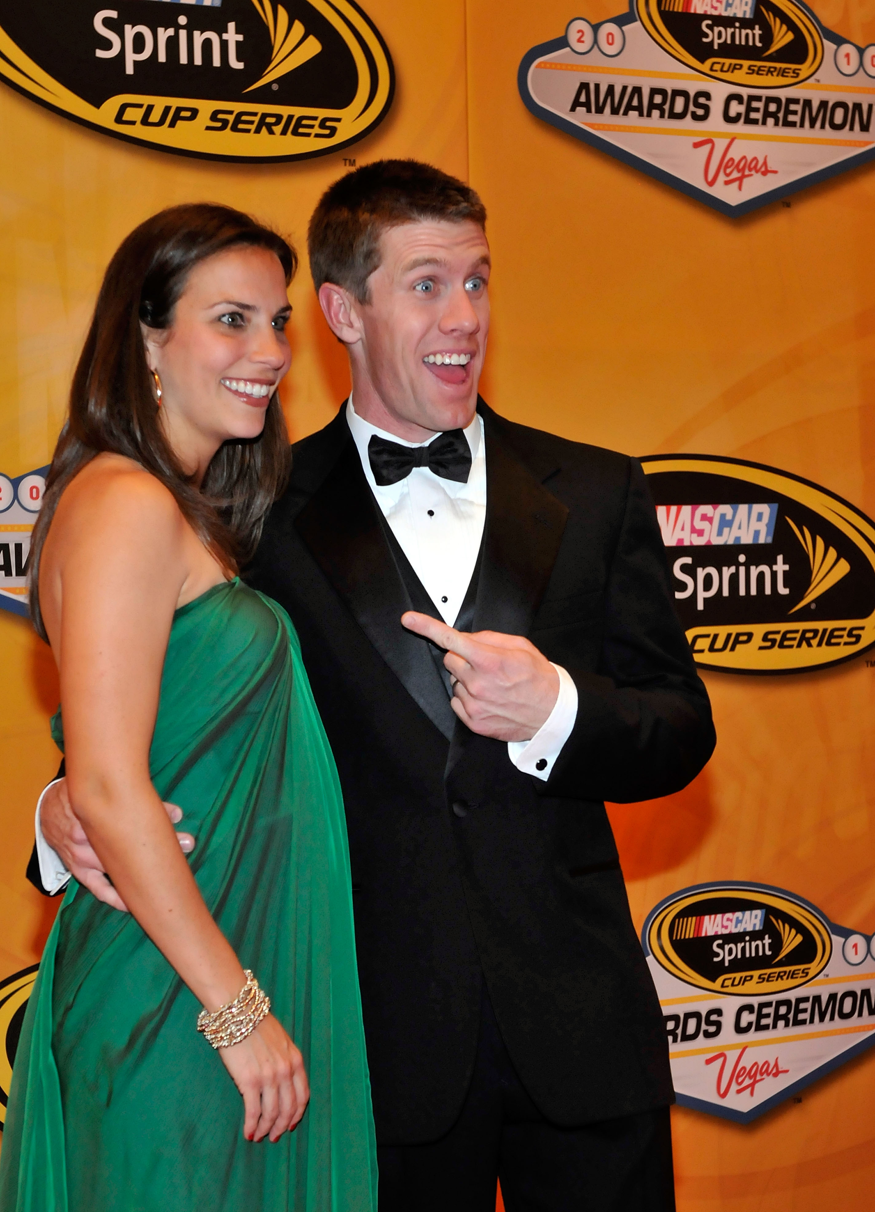 Carl Edwards med sin kone Katherine. (Getty)