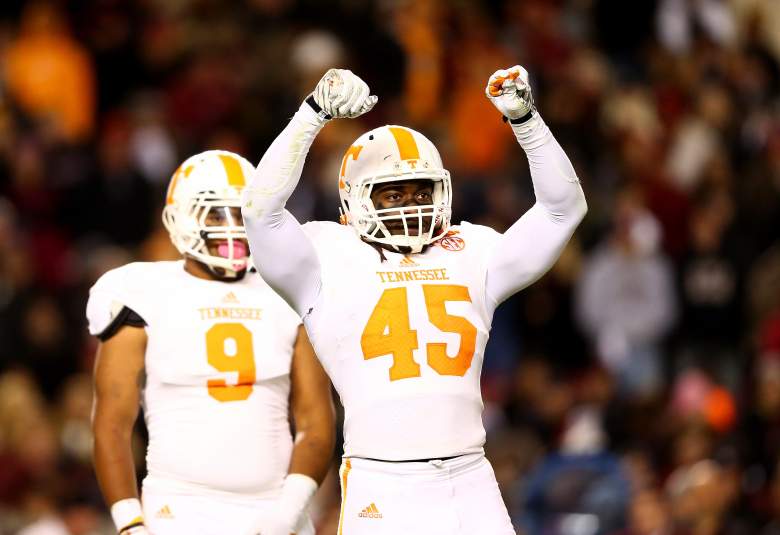 A.J. Johnson played linebacker at Tennessee before he was suspended last November. (Getty)