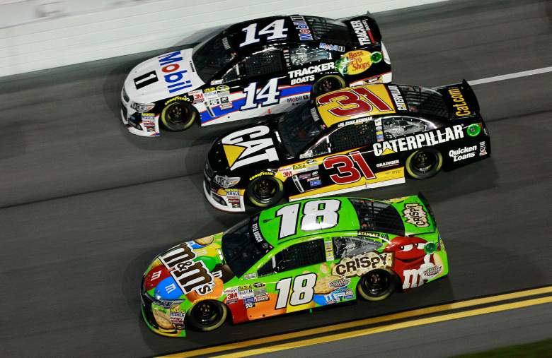 Kyle Busch (18), Ryan Newman (31) and Tony Stewart (14) during the Sprint Unlimited. (Getty)