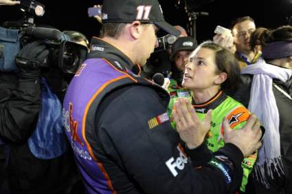 WATCH: Danica Patrick & Denny Hamlin Argue at Budweiser Duels