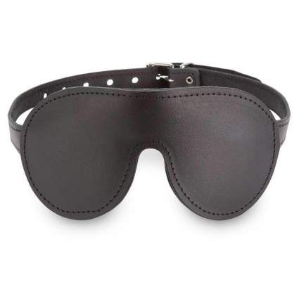 Black leather blindfold