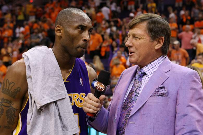 Sager interviewing Kobe Bryant after a game. (Getty)