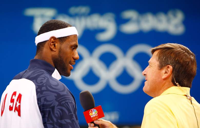 Sager interviewing LeBron James during the 2008 Olympic Games in Beijing, China. (Getty)