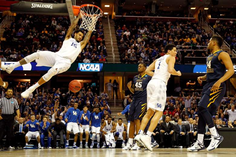 Willie Cauley-Stein dunks for two points in Kentucky's 78-39 lopsided win over West Virginia. (Getty)