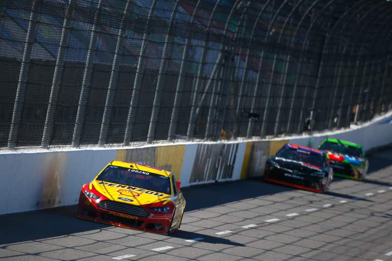 Joey Logano starts on the pole for Sunday's STP 500 at Martinsville Speedway in Virginia. (Getty)