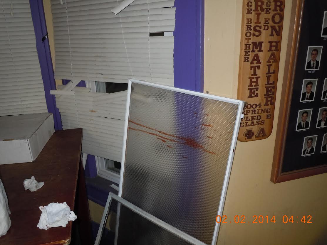 The inside of the SAE house after the fight. (University of Akron Police photo)