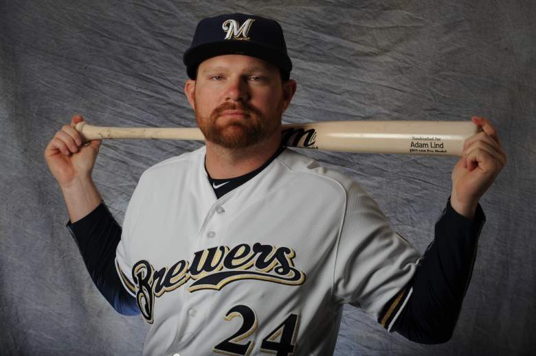 Adam Lind of the Brewers. (Getty)