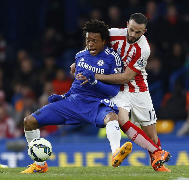 Chelsea forward Loic Remy (L) is in a race to be fit against Manchester United on Saturday. 