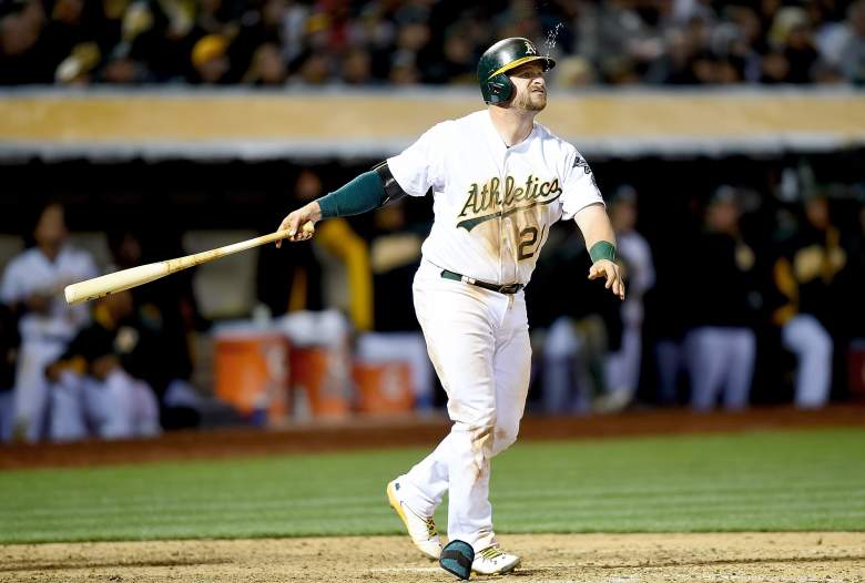 A's catcher Stephen Vogt homered on Opening Day. (Getty)