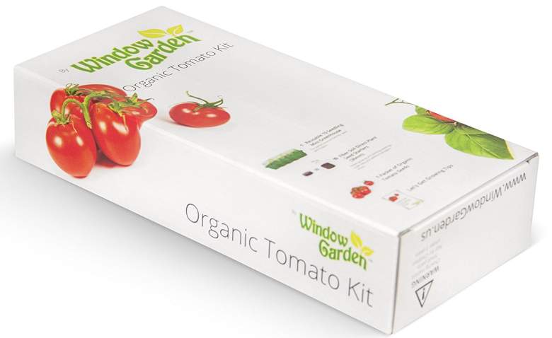  Window Garden Organic Tomato Grow Kit - Easy To Grow Vegetable Seed Kit, Includes a 10 Cavity Mini Greenhouse, Fiber Soil Seed Starters and Non GMO Organic Seeds. Great Gift for Men, Women and Kids. 