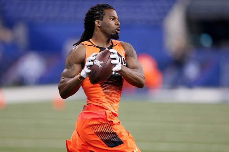 West Virginia wide receiver Kevin White at the 2015 NFL combine. (Getty)