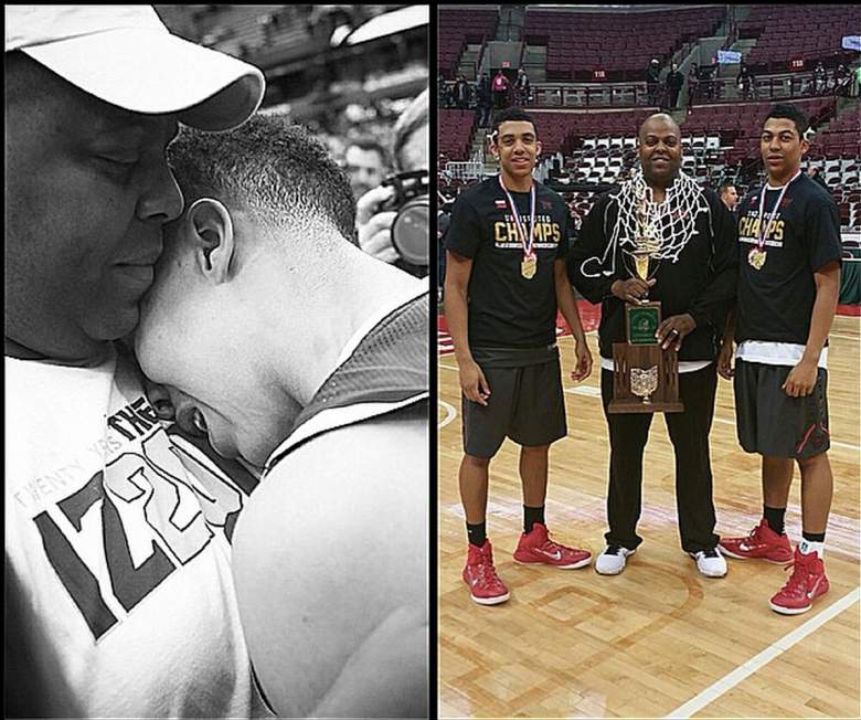 Travis Trice Sr., D'Mitrik Trice and Travis Trice celebrating the Ohio High School State Championship and the Elite Eight game during the 2015 NCAA Men's Basketball Tournament. (Instagram/dmitrik_trice22)