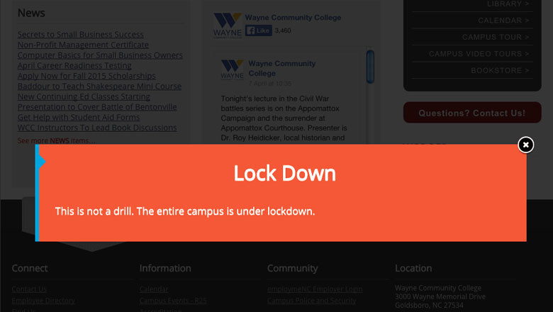 wayne college lockdown